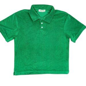 The Frankie Shop Beach Towel Polo Shirt Short Sleeve Green Medium